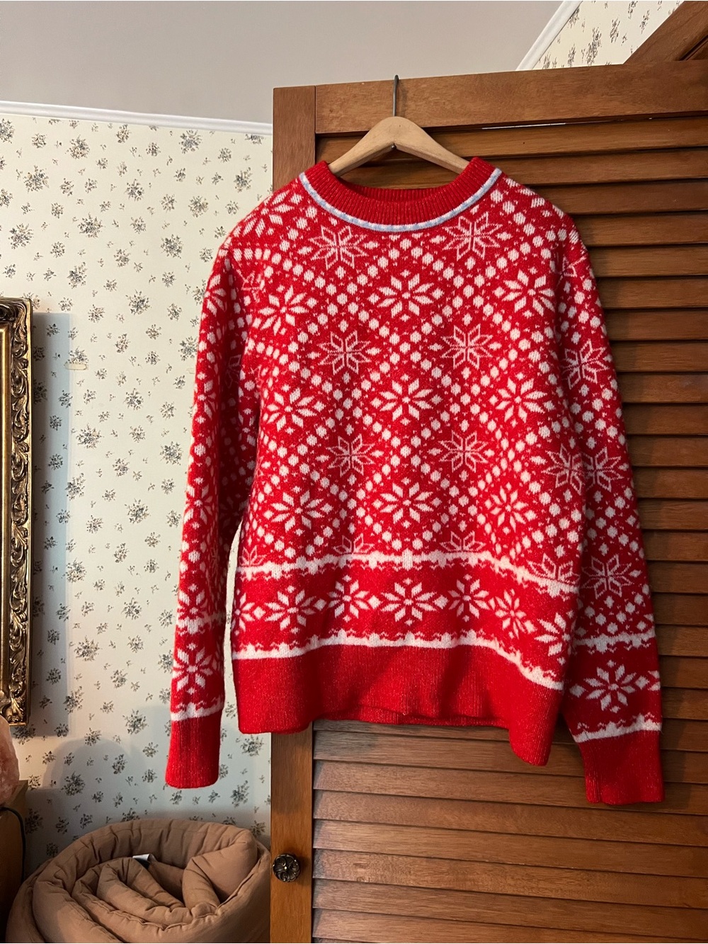 Red Nordic Pattern Sweater